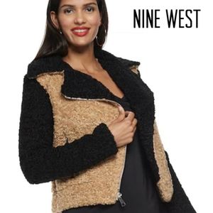 Nine West Moto Sherpa Bomber Jacket